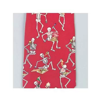 Cravate avec motif squelette Mangeante, rouge, soie W41064
